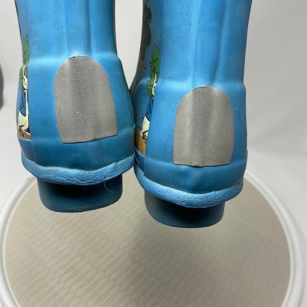 Hunter Peter Rabbit Kids Wellington Boots EU 34 Girl 4 Teal Blue Bunny Rain - Picture 10 of 12